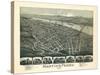 1899, Martin's Ferry Bird's Eye View, Ohio, United States-null-Stretched Canvas