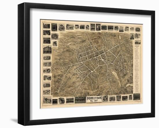 1899, Morristown Bird's Eye View, New Jersey, United States-null-Framed Giclee Print