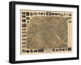 1899, Morristown Bird's Eye View, New Jersey, United States-null-Framed Giclee Print