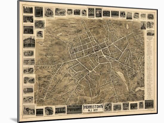 1899, Morristown Bird's Eye View, New Jersey, United States-null-Mounted Giclee Print