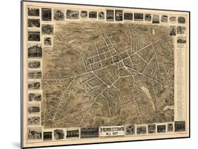 1899, Morristown Bird's Eye View, New Jersey, United States-null-Mounted Giclee Print