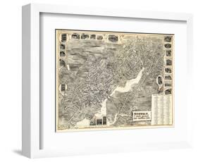 1899, Norwalk, Bird's Eye View, Connecticut, United States-null-Framed Giclee Print