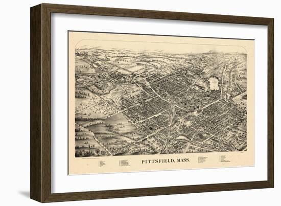 1899, Pittsfield Bird's Eye View, Massachusetts, United States-null-Framed Giclee Print