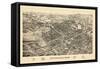 1899, Pittsfield Bird's Eye View, Massachusetts, United States-null-Framed Stretched Canvas