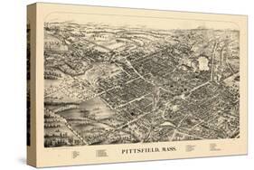 1899, Pittsfield Bird's Eye View, Massachusetts, United States-null-Stretched Canvas