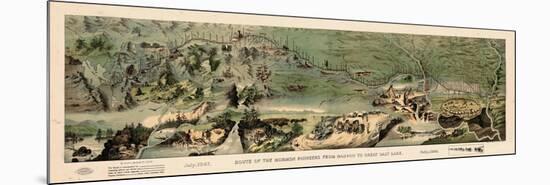 1899, Route of the Mormon Pioneers from Nauvoo to Great Salt Lake in 1846 Drawn in 1899, Utah, Uni-null-Mounted Premium Giclee Print