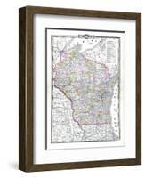 1899, State Map, Wisconsin, United States-null-Framed Giclee Print