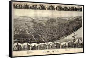 1899, Toronto Bird's Eye View, Ohio, United States-null-Framed Stretched Canvas