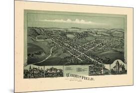 1899, Woodsfield Bird's Eye View, Ohio, United States-null-Mounted Premium Giclee Print