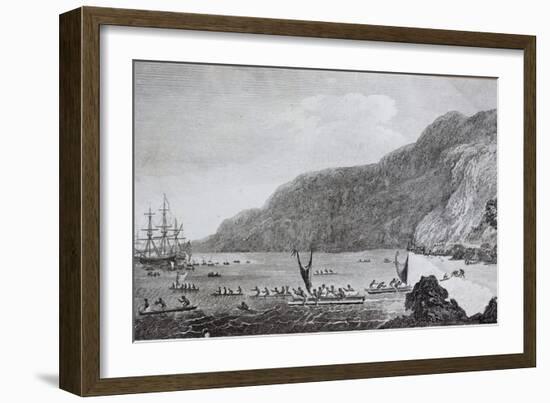 18th Century Engraving of Karakakooa Bay Where Captain James Cook Was Killed-null-Framed Giclee Print