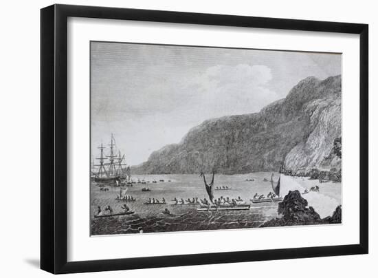 18th Century Engraving of Karakakooa Bay Where Captain James Cook Was Killed-null-Framed Giclee Print