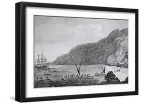 18th Century Engraving of Karakakooa Bay Where Captain James Cook Was Killed-null-Framed Giclee Print