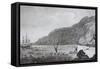 18th Century Engraving of Karakakooa Bay Where Captain James Cook Was Killed-null-Framed Stretched Canvas