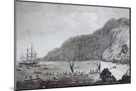 18Th Century Engraving of Karakakooa Bay Where Captain James Cook Was Killed.-Michael Nicholson-Mounted Photographic Print