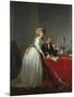 18th century European oil painting of Antoine-Laurent de Lavoisier and his wife.-Vernon Lewis Gallery-Mounted Art Print