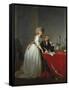 18th century European oil painting of Antoine-Laurent de Lavoisier and his wife.-Vernon Lewis Gallery-Framed Stretched Canvas