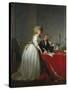 18th century European oil painting of Antoine-Laurent de Lavoisier and his wife.-Vernon Lewis Gallery-Stretched Canvas