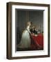 18th century European oil painting of Antoine-Laurent de Lavoisier and his wife.-Vernon Lewis Gallery-Framed Art Print