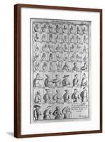 18Th-Century Illustration of Hand Gestures for Counting-null-Framed Giclee Print