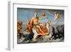 18th century painting of Neptune emerging from the sea in a horse drawn carriage, 1754.-Vernon Lewis Gallery-Framed Art Print