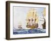 18th Century Ships in Single File Close-Hauled to Starboard Tack-null-Framed Giclee Print