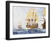 18th Century Ships in Single File Close-Hauled to Starboard Tack-null-Framed Giclee Print