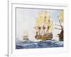 18th Century Ships in Single File Close-Hauled to Starboard Tack-null-Framed Giclee Print