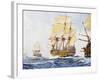 18th Century Ships in Single File Close-Hauled to Starboard Tack-null-Framed Giclee Print