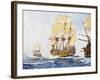 18th Century Ships in Single File Close-Hauled to Starboard Tack-null-Framed Giclee Print