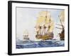 18th Century Ships in Single File Close-Hauled to Starboard Tack-null-Framed Giclee Print