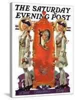 "18th Century Valentine," Saturday Evening Post Cover, February 12, 1927-Elbert Mcgran Jackson-Stretched Canvas