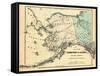 18xx, Alaska Territory Map, Alaska, United States-null-Framed Stretched Canvas