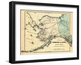 18xx, Alaska Territory Map, Alaska, United States-null-Framed Giclee Print