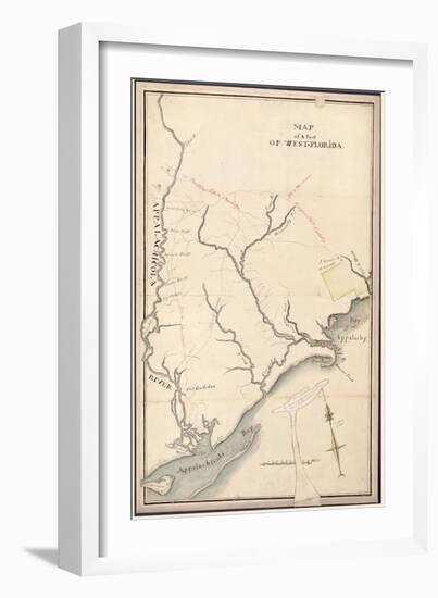 18xx, West Florida Apalachicola River Region - Version 2 with James Island, Florida, United St-null-Framed Giclee Print