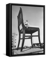 19 Ft. Chair Being Used as an Advertising Stunt-Ed Clark-Framed Stretched Canvas