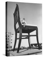 19 Ft. Chair Being Used as an Advertising Stunt-Ed Clark-Stretched Canvas