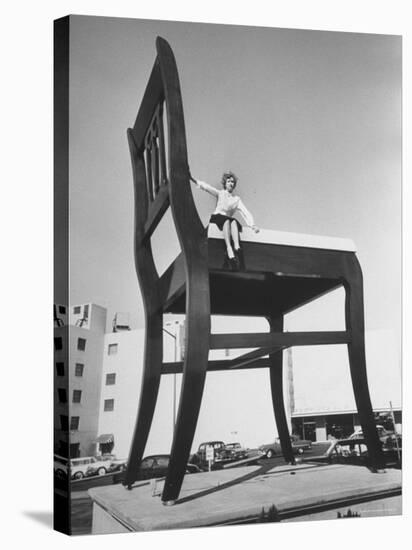 19 Ft. Chair Being Used as an Advertising Stunt-Ed Clark-Stretched Canvas