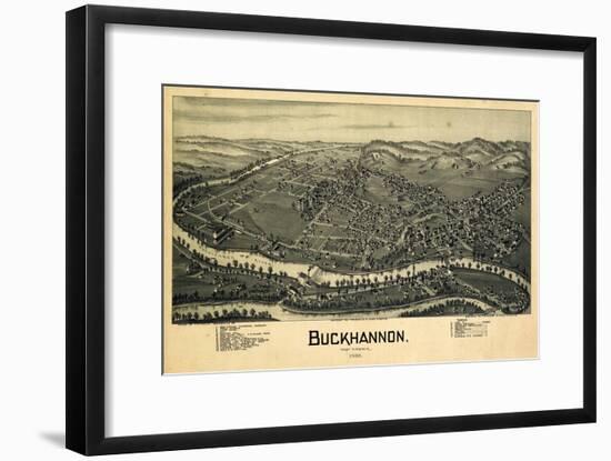 1900, Buckhannon Bird's Eye View, West Virginia, United States-null-Framed Giclee Print