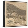 1900 LA Road Map-N. Harbick-Framed Stretched Canvas