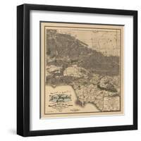 1900 LA Road Map-N. Harbick-Framed Art Print