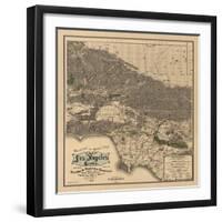 1900 LA Road Map-N. Harbick-Framed Art Print