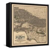 1900 LA Road Map-N. Harbick-Framed Stretched Canvas