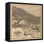 1900 LA Road Map-N. Harbick-Framed Stretched Canvas