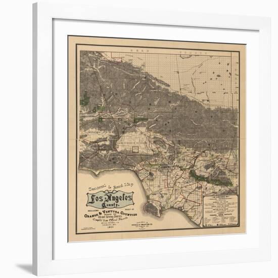 1900 LA Road Map-N. Harbick-Framed Art Print