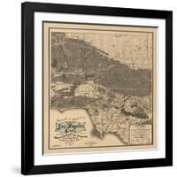 1900 LA Road Map-N. Harbick-Framed Art Print