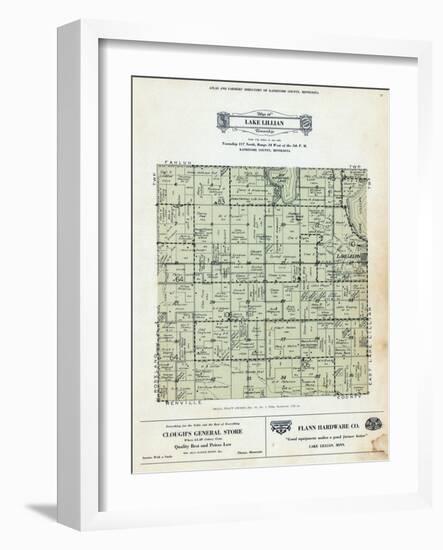 1900, Lake Lillian Township, Kandiyohi Lake, Minnesota, United States-null-Framed Giclee Print