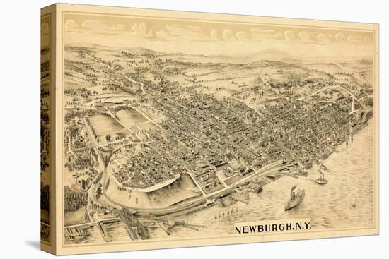 1900, Newburgh, Bird's Eye View, New York, United States-null-Stretched Canvas