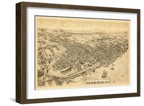 1900, Newburgh, Bird's Eye View, New York, United States-null-Framed Giclee Print