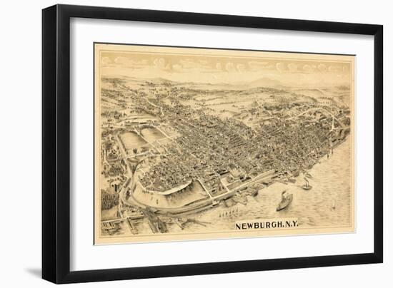 1900, Newburgh, Bird's Eye View, New York, United States-null-Framed Giclee Print