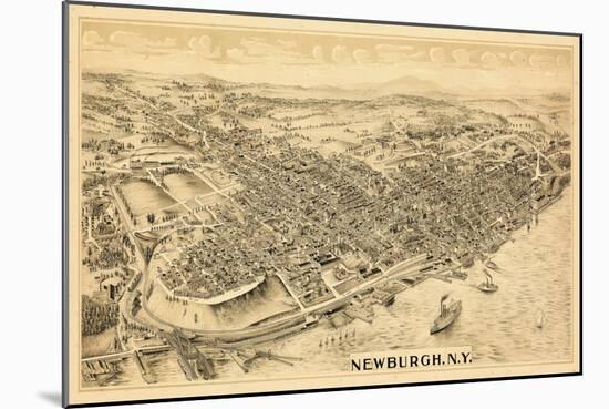 1900, Newburgh, Bird's Eye View, New York, United States-null-Mounted Giclee Print